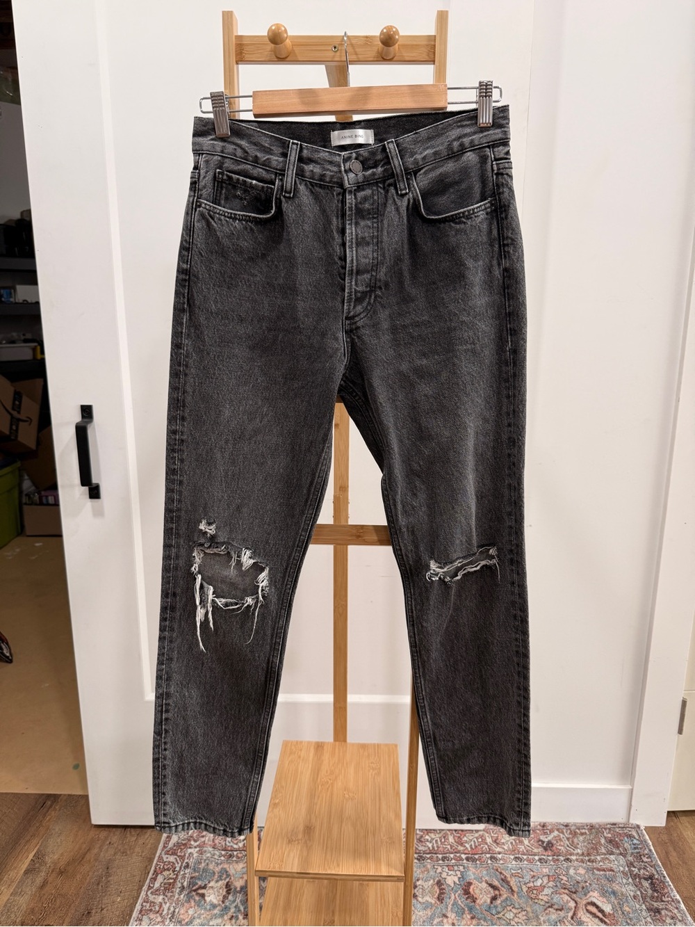 Anine Bing Women’s Ripped Gray Jeans